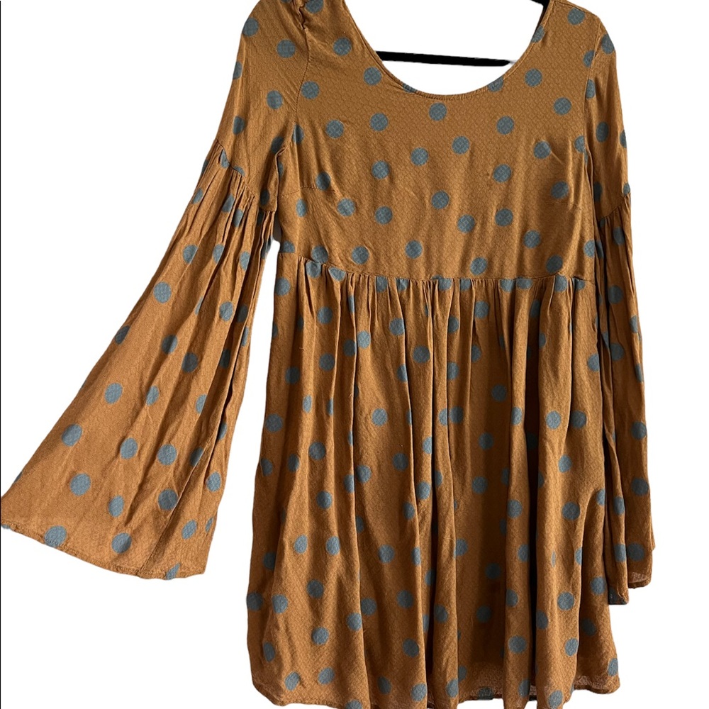 FREE PEOPLE bell sleeve polka dot tunic